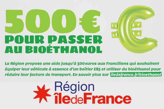 Île-de-France : plus que quelques semaines pour profiter de l'aide de 500  euros pour l'installation d'un boîtier E85 homologué - Bioethanolcarburant